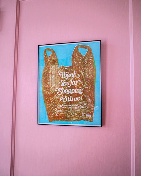 Alex Luciano - Thank you Plastic Shopping Bag Risograph Print