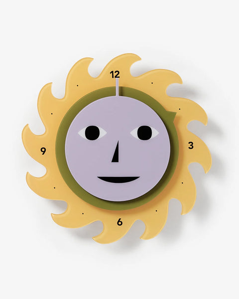 Areaware x Dusen Dusen - Everybody Clock - Yellow/Green/Purple