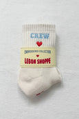 Le Bon Shoppe - Embroidered Crew Socks - Vanilla