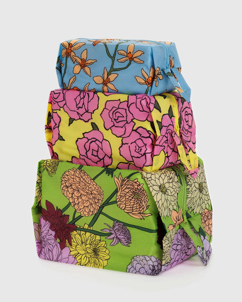 Baggu - 3D Zip Set - Garden Flowers *PRE-ORDER FOR SHIPPING AFTER MAY 8TH*