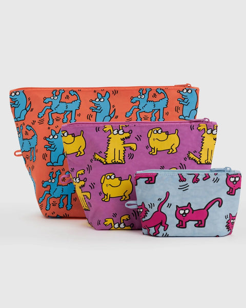 Baggu - Go Pouch Set - Keith Haring Pets