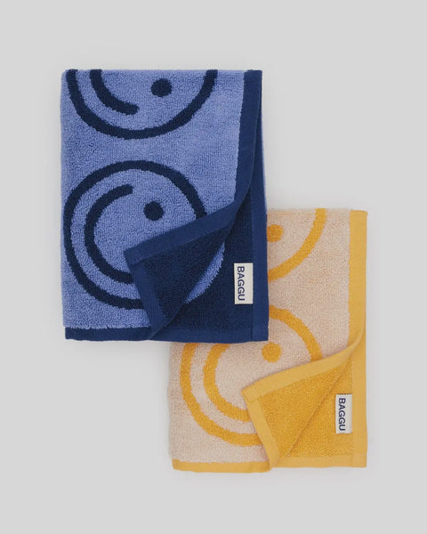 Baggu - Hand Towel Set of 2 - Happy Blue Marigold