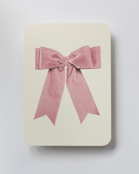 Canonbury Press - Baby Pink Velvet Bow Greeting Card