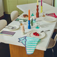 Yod and Co -Block Stripe Napkins - Lemon / Forest Green