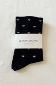 Le Bon Shoppe - Sneaker Socks - Hearts - Black/white