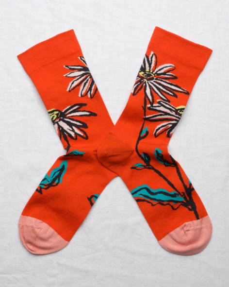 Bonne Maison - Vermillion Flower Sock