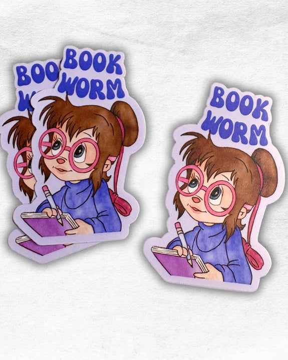 Carla Adams - Book Worm vinyl sticker