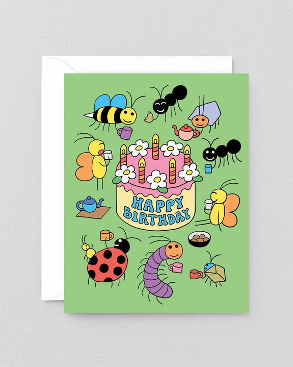 Wrap - Happy Birthday Bug Party Kids Greetings Card
