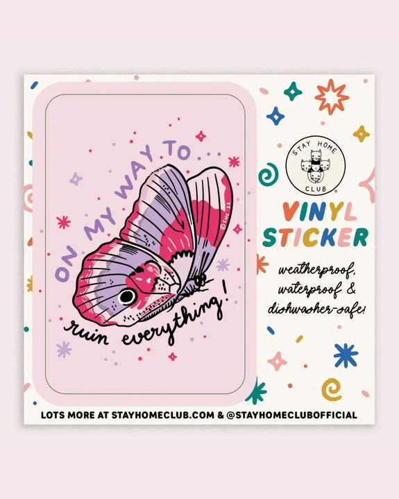Stay home Club - Ruin Butterfly Vinyl Sticker