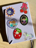 Shellflower - Strawberry Rabbit Glitter Vinyl Sticker