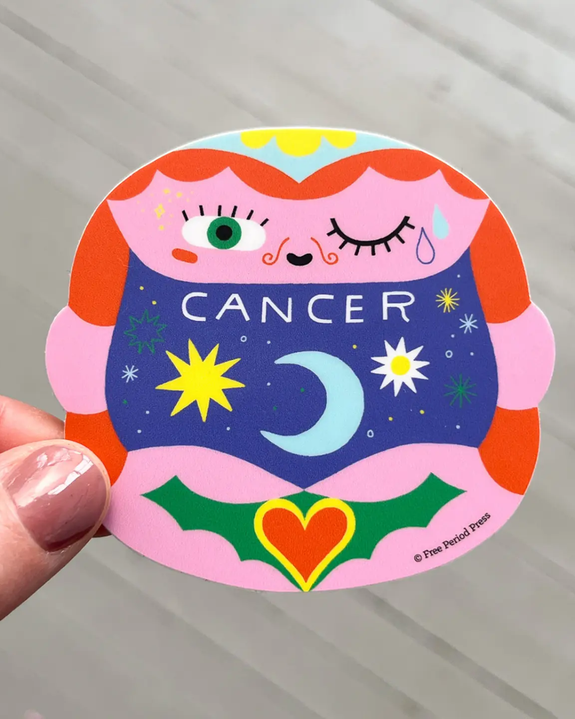 Free Period Press - Cancer Zodiac Vinyl Sticker