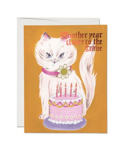 Red Cap Cards - Kitty and Cake Greeting Card