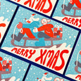 YUK FUN Christmas Card - Merry Xmas Sledgers