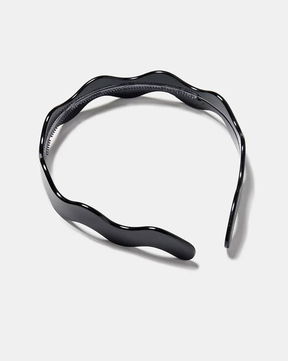 Chunks - Wavy Headband in Black