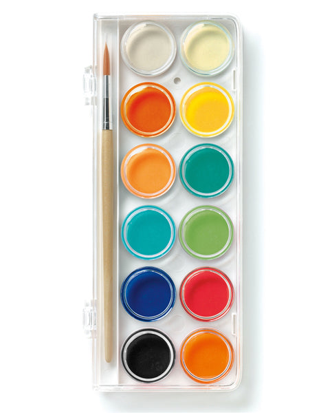 Djeco - 12 Colour Gouache Paint Palette