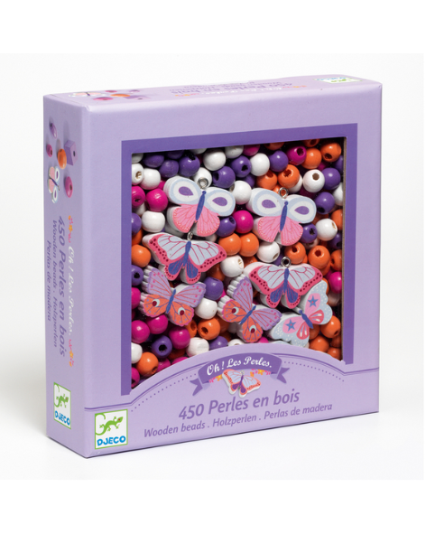 Djeco - Colourful Butterfly Wooden Bead Set