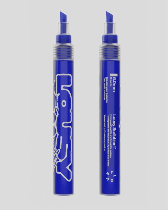 Lousy Scribbler — Sustainable Refillable Markers - Cyan - 6.0mm Chisel