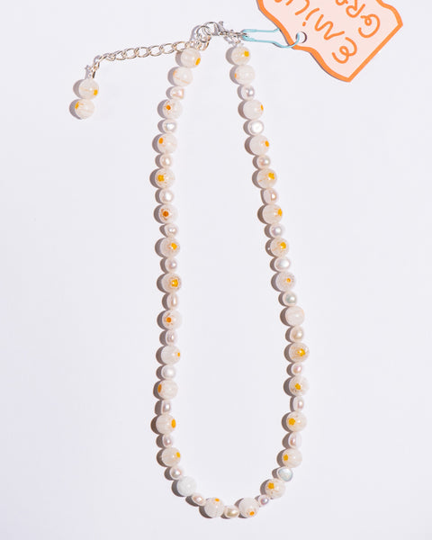 Emily Green - Millefiori & Pearl Short Necklace - Daisy