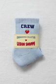 Le Bon Shoppe - Embroidered Crew Socks - Sky Blue