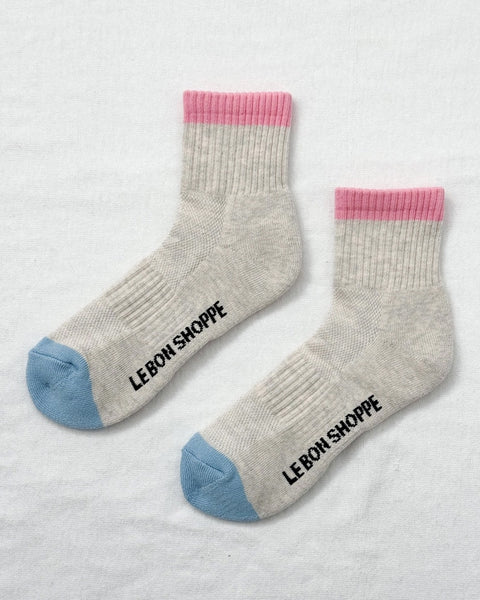 Le Bon Shoppe - Girlfriend Socks - Grey Pink