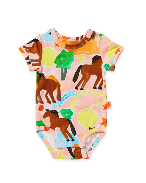 Halcyon Nights - Short Sleeve Bodysuit - Giddy Up
