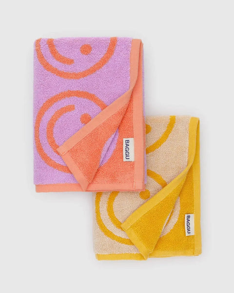 Baggu - Hand Towel Set of 2 - Happy Lilac Marigold