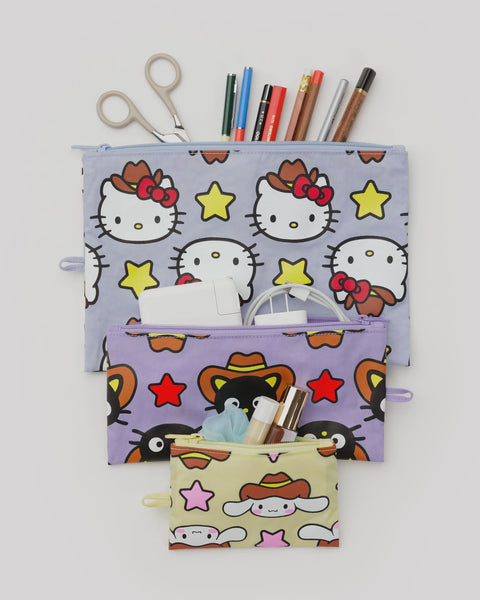 Baggu - Flat Pouch Set - Hello Kitty & Friends Western