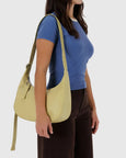 Baggu - Medium Recycled Leather Crescent Bag - Straw
