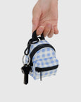 Baggu - Backpack Charm - Light Blue Gingham