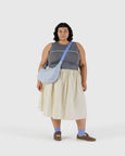 Baggu - Medium Nylon Crescent Bag - Light Blue Gingham