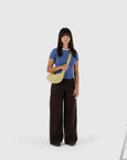 Baggu - Small Recycled Leather Crescent Bag - Straw