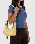 Baggu - Small Recycled Leather Crescent Bag - Straw