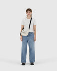 Baggu - Small Nylon Crescent Bag - Embroidered Shells