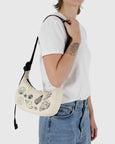 Baggu - Small Nylon Crescent Bag - Embroidered Shells