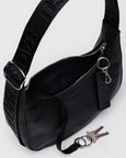 Baggu - Small Recycled Leather Crescent Bag - Black