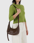 Baggu - Small Recycled Leather Crescent Bag - Brown