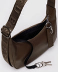 Baggu - Small Recycled Leather Crescent Bag - Brown