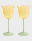 &Klevering - Dot Wine Glass Set – Yellow (Set of 2)