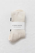 Le Bon Shoppe - Knee High Boyfriend Socks - Cream