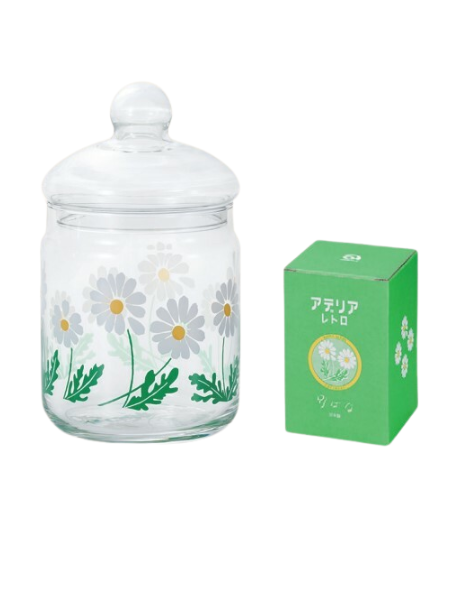 Aderia - Retro Glass Storage Jar Large - Wildflower