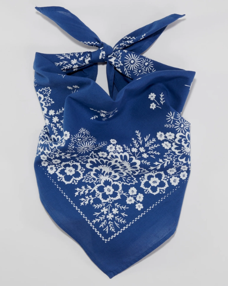 Last Chance Textiles - Cotton Blossom Bandana - Azure Blue