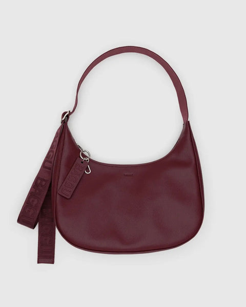 Baggu - Medium Recycled Leather Crescent Bag - Mahogany