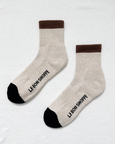 Le Bon Shoppe - Colour Block Girlfriend Socks - Black Coffee