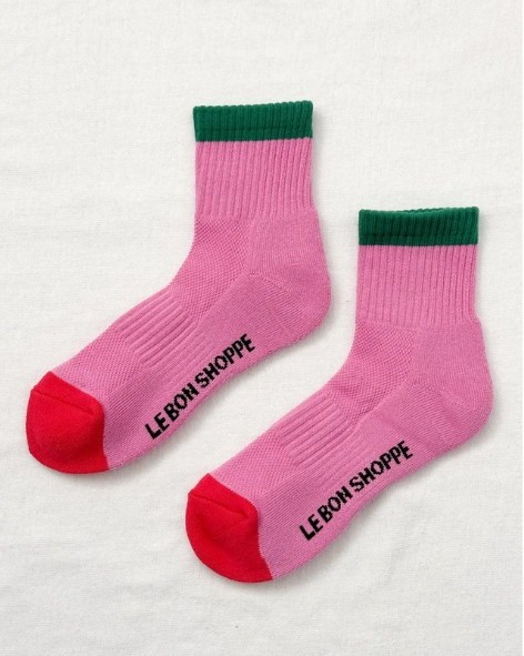 Le Bon Shoppe - Colour Block Girlfriend Socks - Rose Green