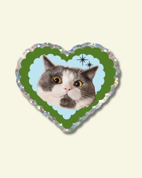 Shellflower - Love Cat - Glitter Vinyl Sticker