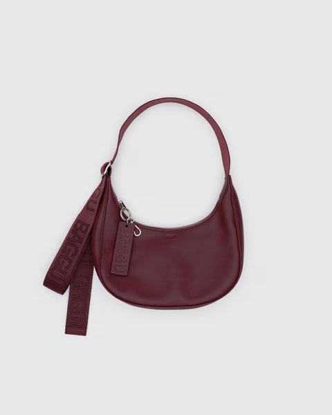 Baggu - Small Recycled Leather Crescent Bag - Mahogany