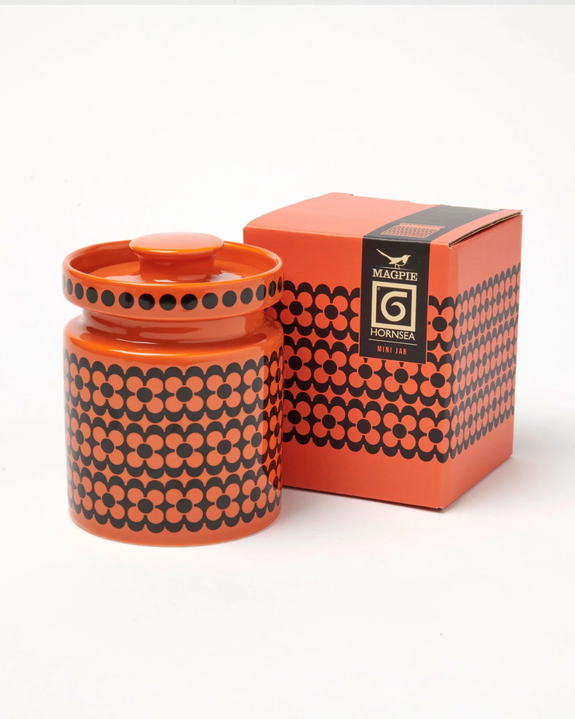 Magpie X Hornsea Mini Jar - Orange Repeat Flower