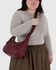Baggu - Medium Recycled Leather Crescent Bag - Mahogany