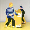 The Printed Peanut - Two Men Concertina Heart Card