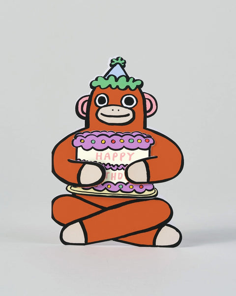 Wrap - Monkey with Mini Card Greetings Card